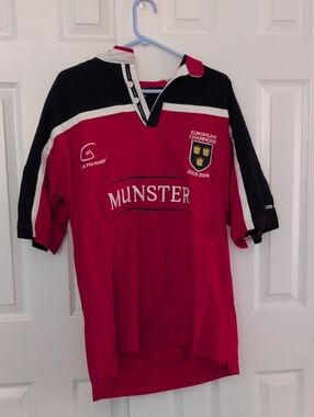 Munster Red Black Rugby Jersey with European Champions Crest
